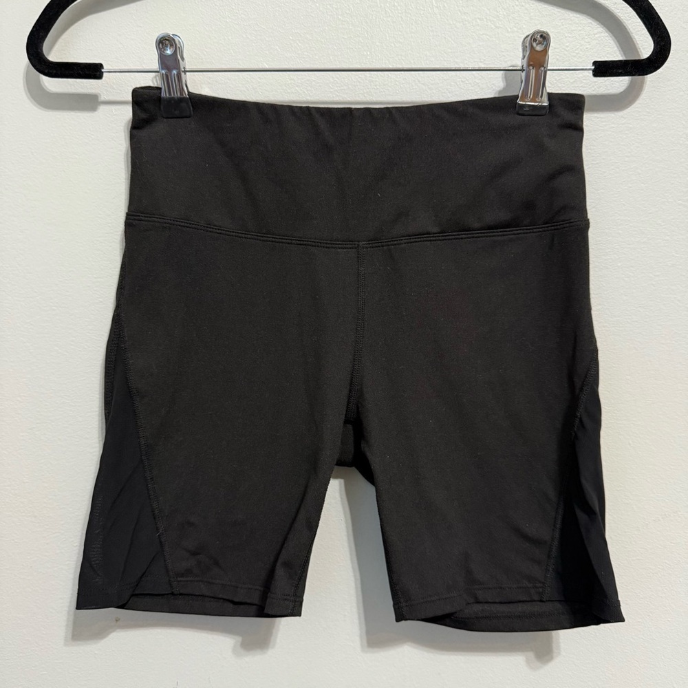 SAGE Collective High Waist Mesh Panel Black Biker Shorts Size Small